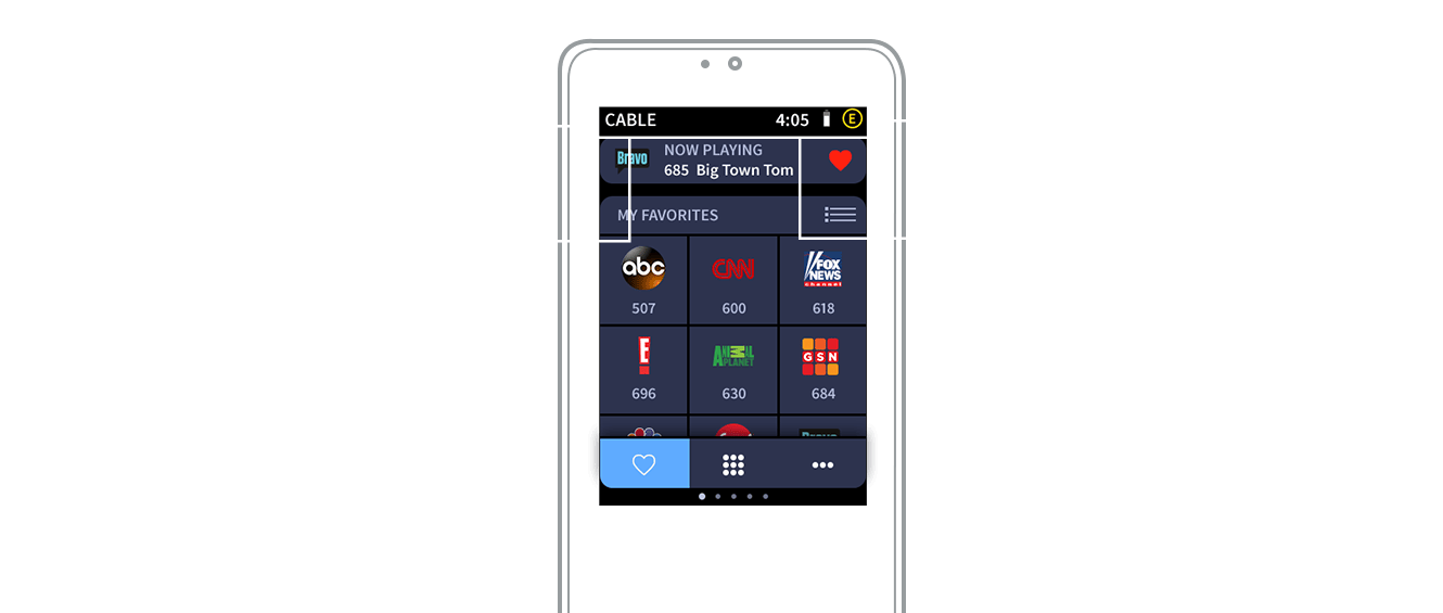 Crestron graphic showing remote interface