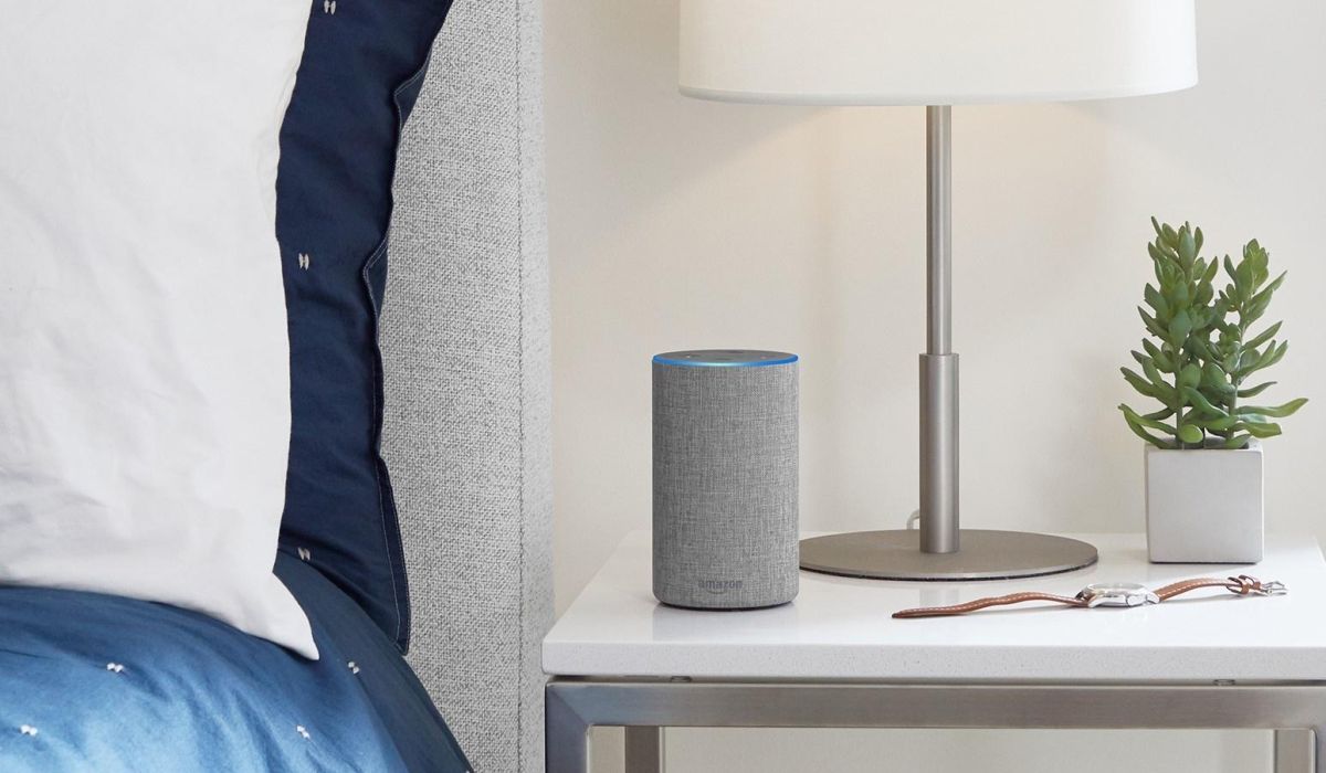 amazon alexa speaker on table